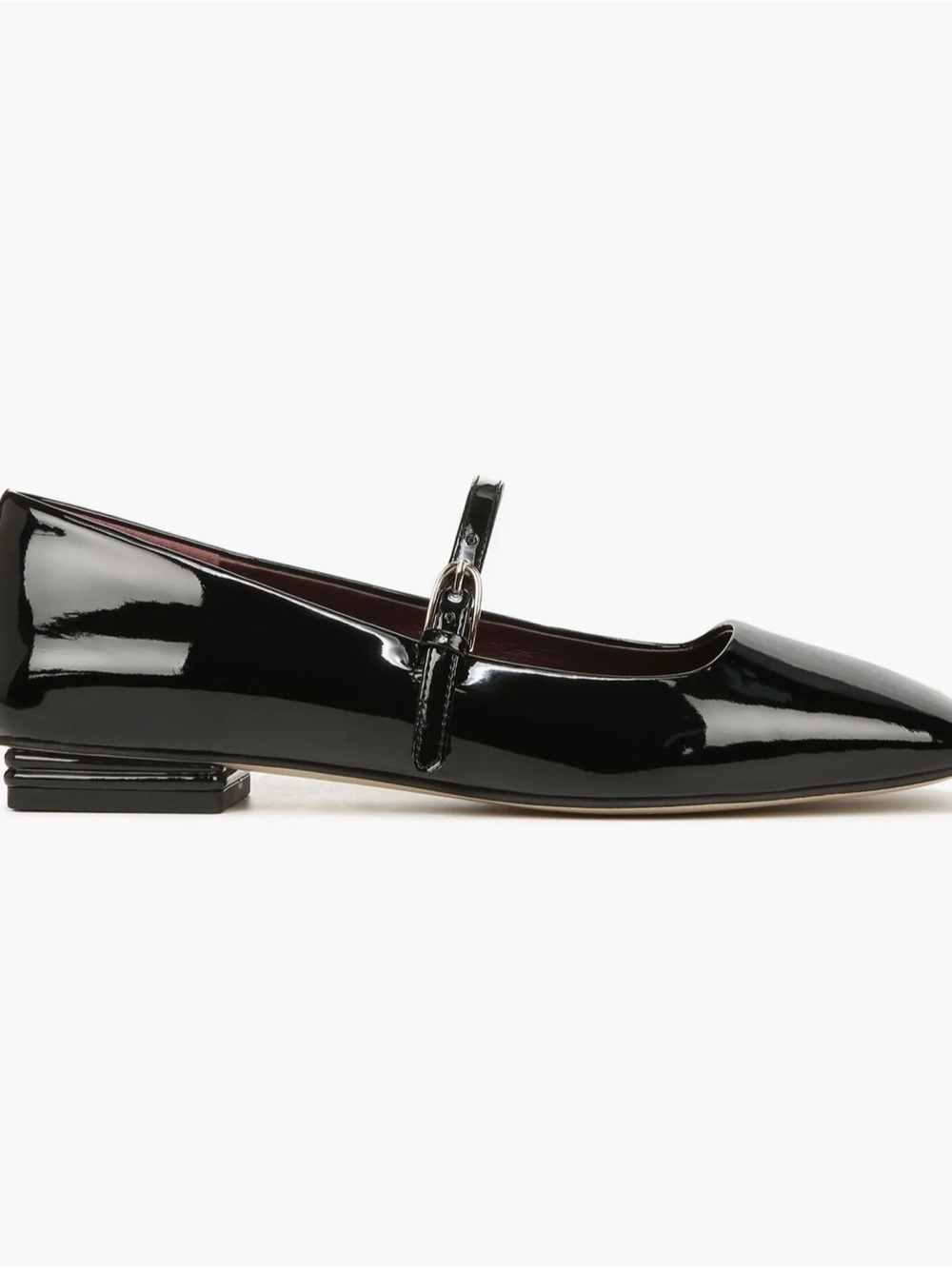 Franco Sarto Tinsley Square Toe Black Patent Mary Jane Flats - Picture 4 of 10
